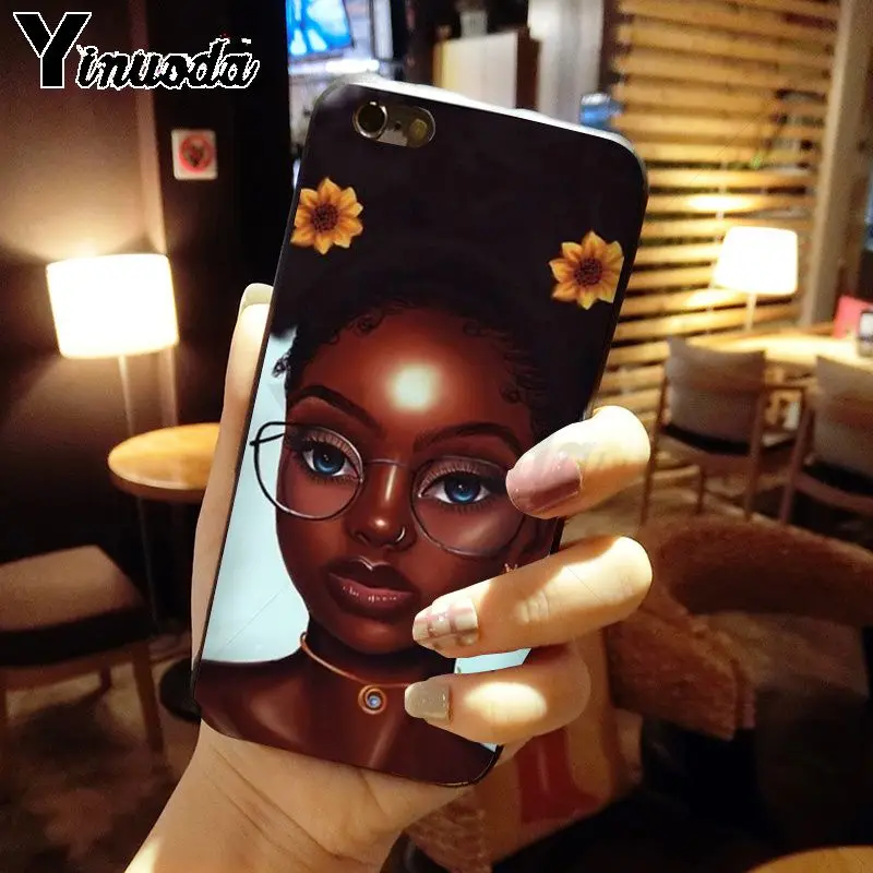 A10 Yinuoda coque для iphone 11 11pro max funda африканская красота афро затяжки черная девочка меланин поппин узор мягкий чехол для iphone X XS MAX 8 7plus 5s 6s XR чехол - Цвет: A10