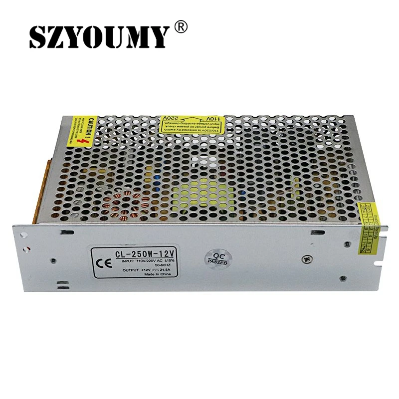 

SZYOUMY AC DC 12V 250W Switching Power Supply 250W Led Driver DC12V Power Aluminum AC110V 220V to 12V Lighting Transformer