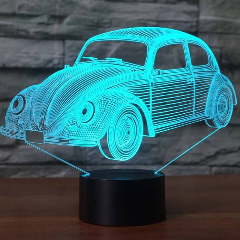 7 цветов визуальный модель автомобиля 3D светодио дный лампа Изменение 3d ночник