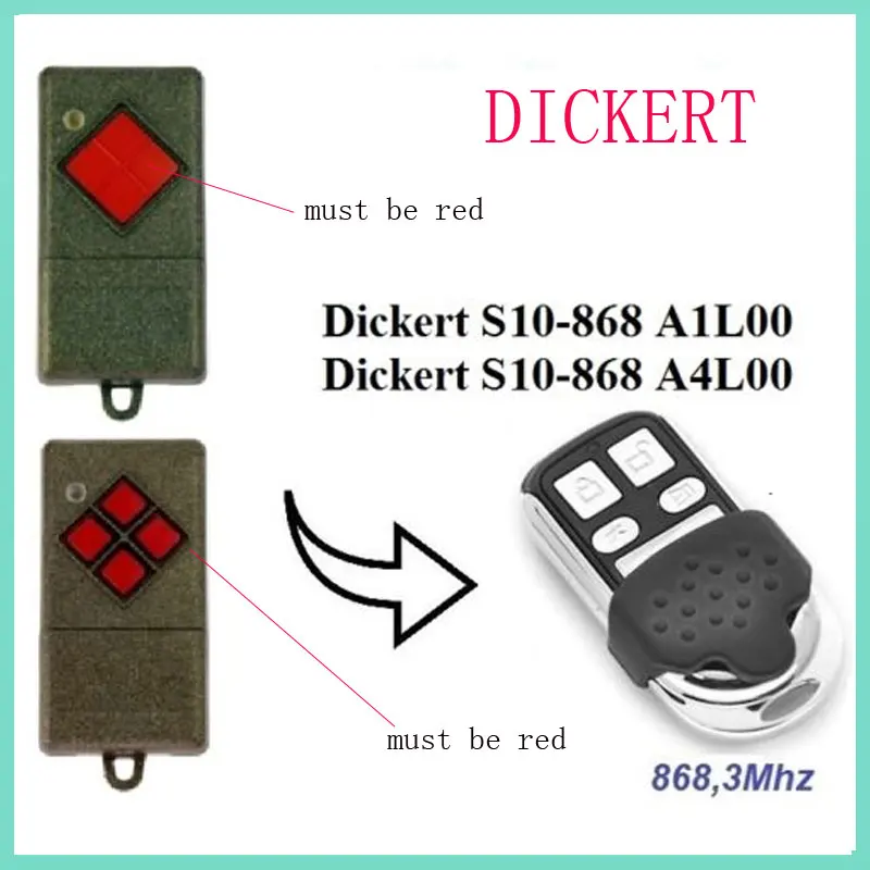 

Дистанционное управление Dickert S10 868 A1L00 A4L00, 868,3 МГц, ворота гаража, двери Dickert, дистанционное управление 868 МГц