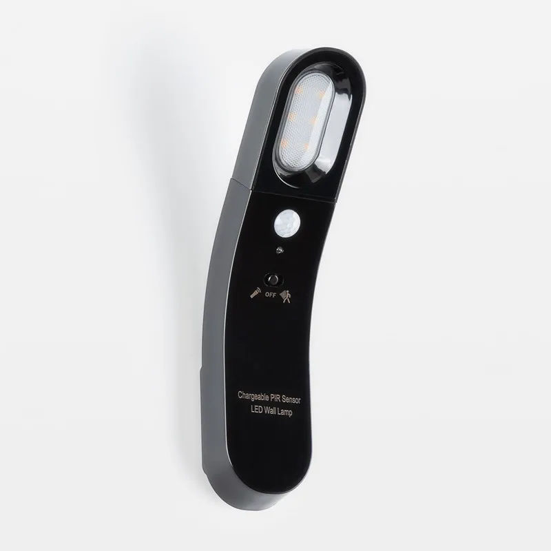 PIR датчик движения светодиодный настенный светильник USB DC5V перезаряжаемый 1800mAh