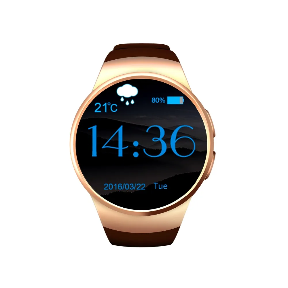 Smartch kw18 Smart Watch ES SIM mtk2520 1.3 дюймов SmartWatch серебряный/золотой/черный с пульсометр
