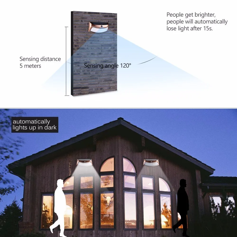 6 Pieces Garden Solar Power Light Motion Sensor Wall LED Waterproof Outdoor Lights Lamp Night Path Lighting | Лампы и освещение