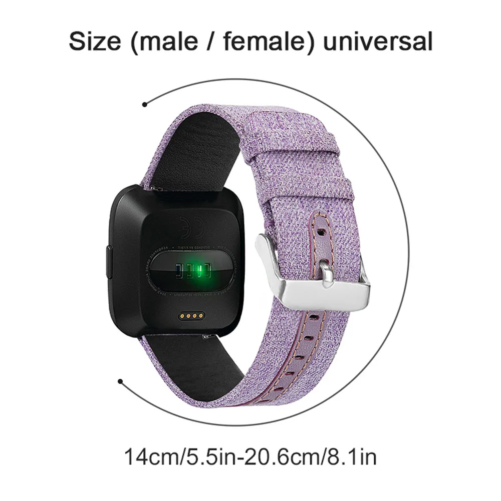 Холщовый кожаный ремешок для Fitbit часы Versa спортивные модные мягкие умные