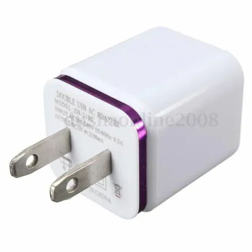Двойной USB штепсельная вилка США Универсальный дорожный 5V 2A AC настенный адаптер