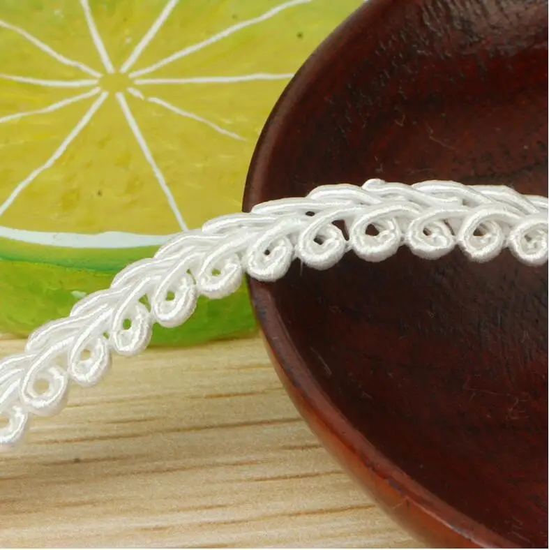 Атласная плетеная Серебристая кривая кружевная отделка 0 7 см вышитые свадебные