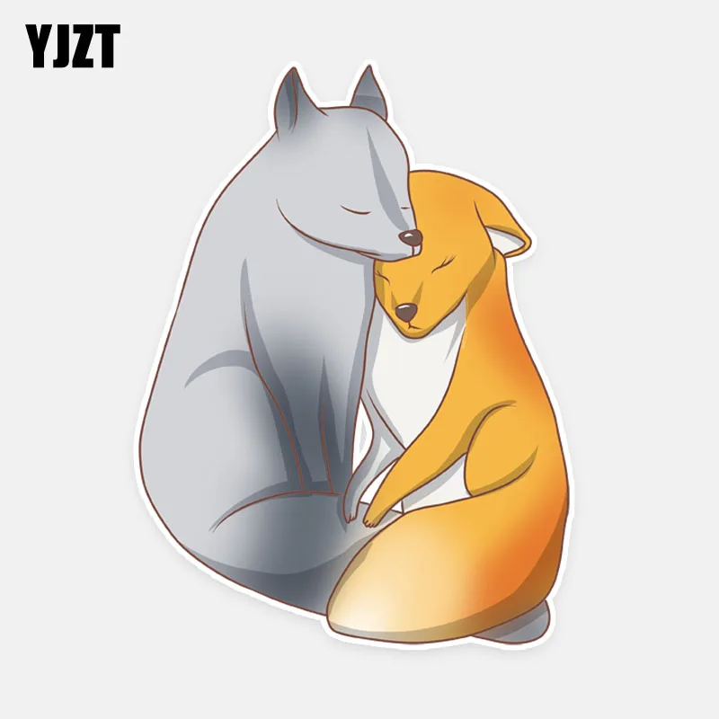 

YJZT 10.7CM*14.5CM Personality Animal Fox PVC Car Window Sticker Decals Graphic 5-0994