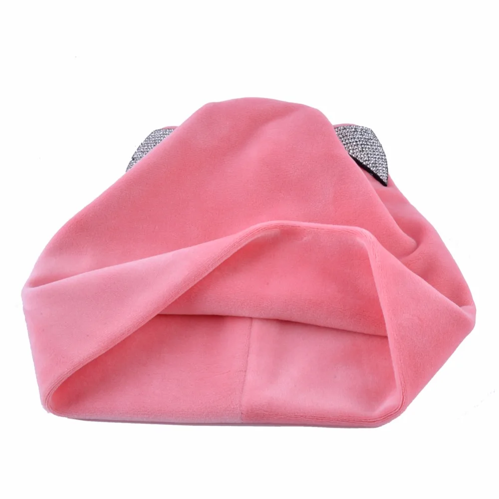 Женские Фланелевые шапки TQMSMY с кошечками и стразами Мягкие Шапки для русской