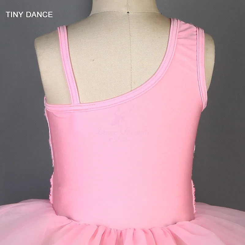 Бледно-розовое балетное платье-пачка с блестками для детей танцевальные костюмы