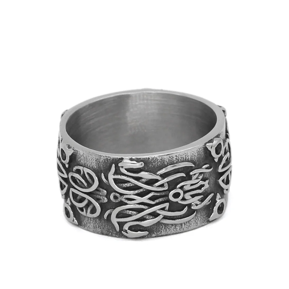 Скандинавский Викинг amulet drgon dreki скандинавский Jormungand узел кольца из нержавеющей