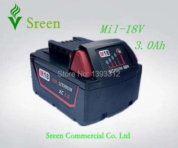 Новый 3000 мАч 18 В литий-ионная Мощность инструмент Комплекты батарей для Milwaukee M18 XC