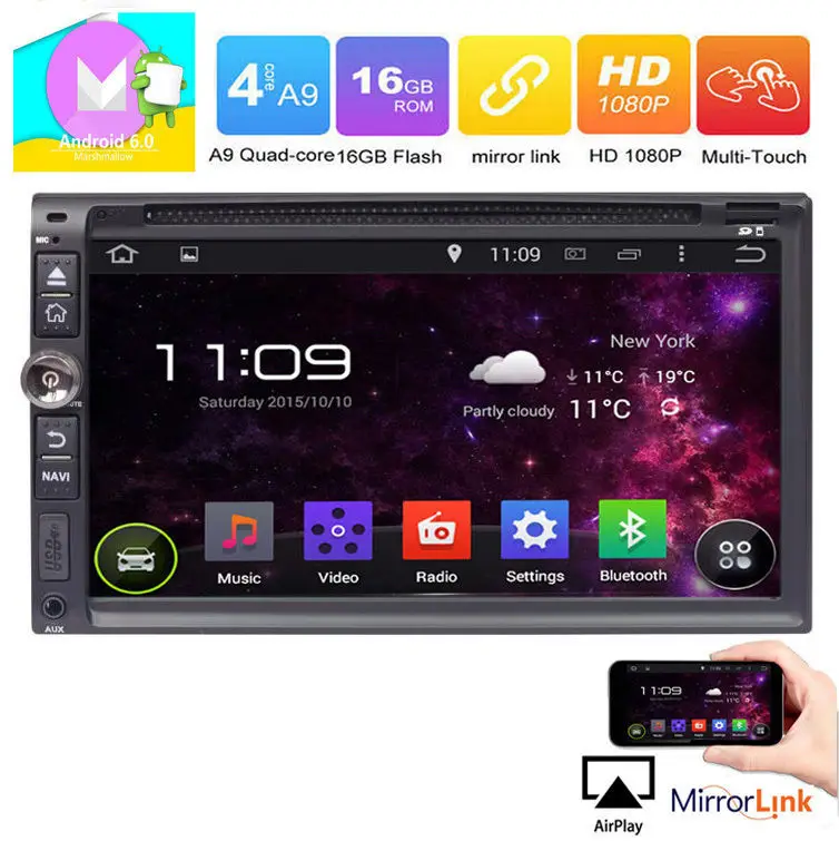 6.95 &quotAndroid 6.0 Штатная 2 дин dvd плеер стерео GPS Радио Navi BT dab +|gps radio|stereo gpshead unit |