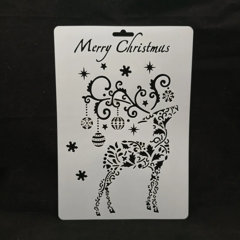 

Christmas deer Layering Stencils for Diy scrapbook/photo album Decorative Embossing coloring,painting stencil,home decor