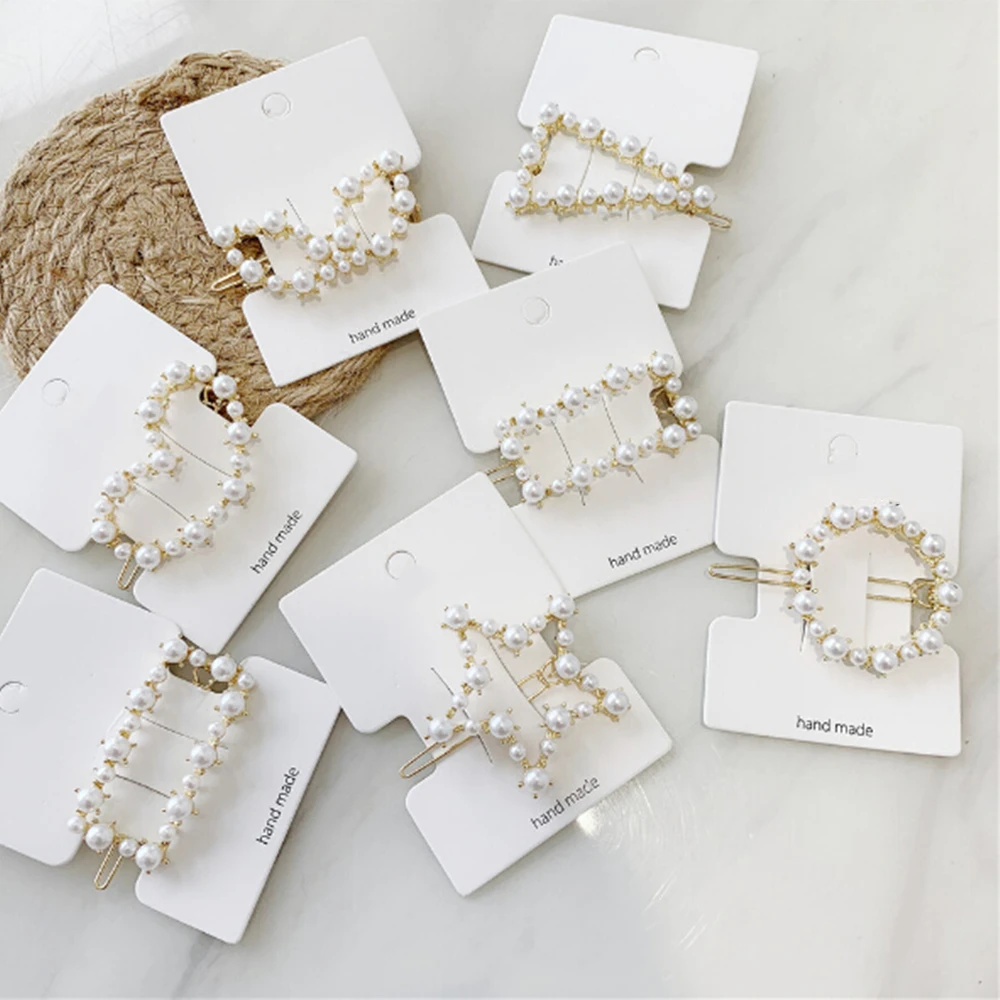 

1 PC Elegant Temperament Pearl Hairpin Korean Round Star Square Hair Clip Hairclip Barrette Hairgrip Top Clip Hair Accessories