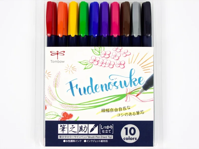 Японский маркер TOMBOW Fudenosuke 10 шт./компл. ручка цветов яркие маркеры для искусства