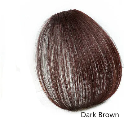 Dark Brown 613 блонд на заколках, человеческие волосы, плоская воздушная бахрома, челка, невидимые бразильские волосы, не Реми, сменные волосы, парик - Цвет: Dark Brown