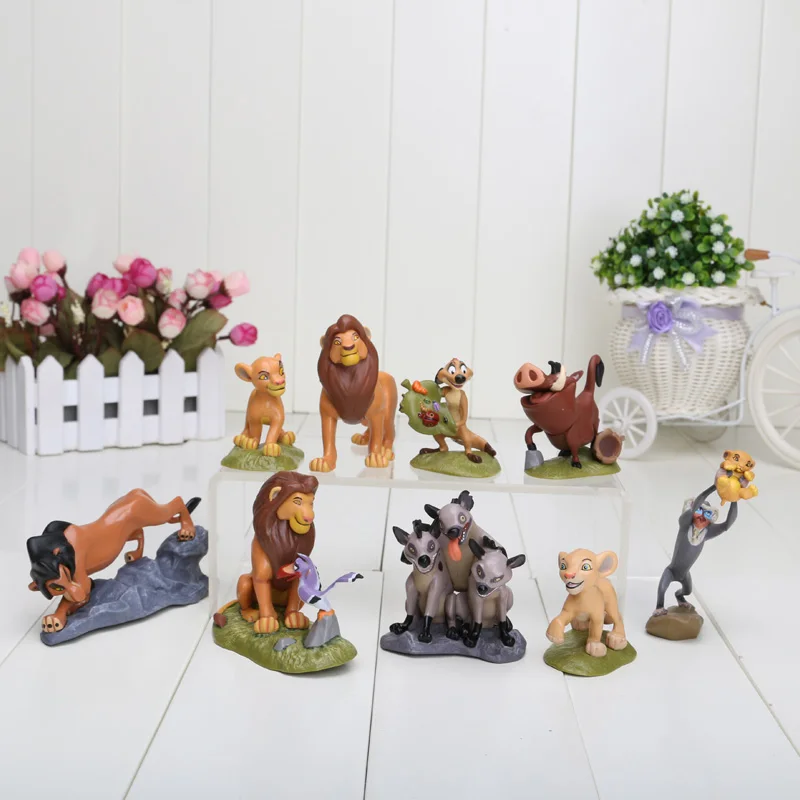 9pcs Фигурка короля льва, топпер для торта, львиная гвардия, король кион, Simba, фигурки, банга, беште, Фули, оно, украшения для кексов, принадлежности - Цвет: 9pcs