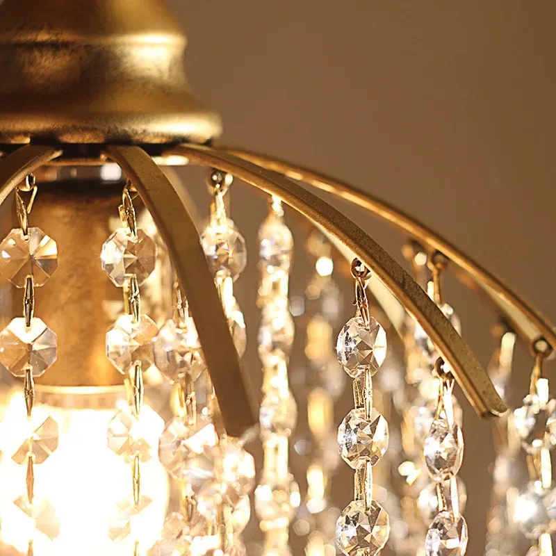 Американский Креативный светодиодный хрустальный подвесной светильник для