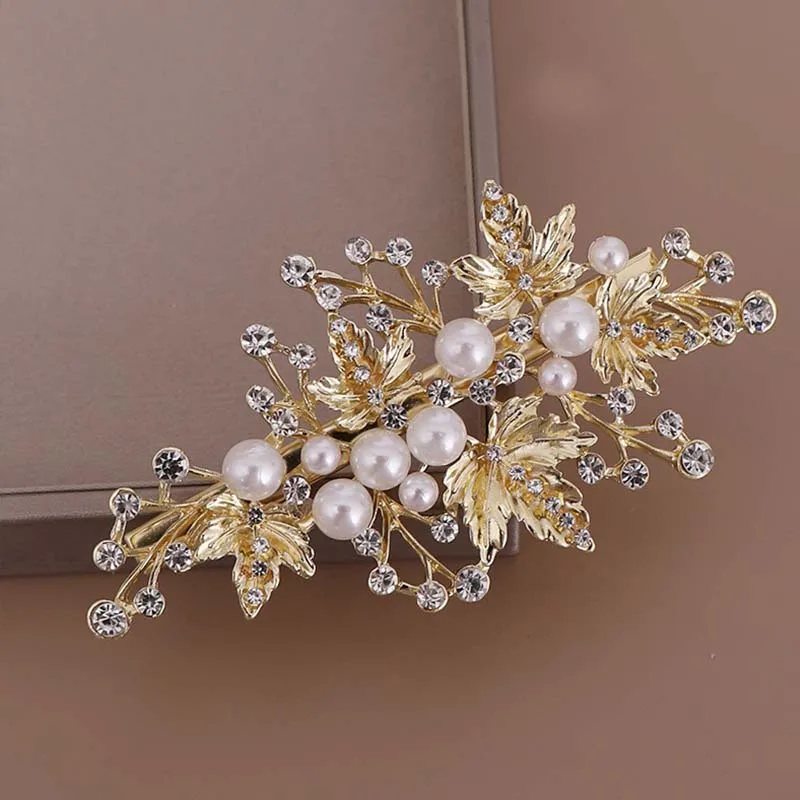 1 пара изысканных элегантных роскошных зажимов для волос с имитацией