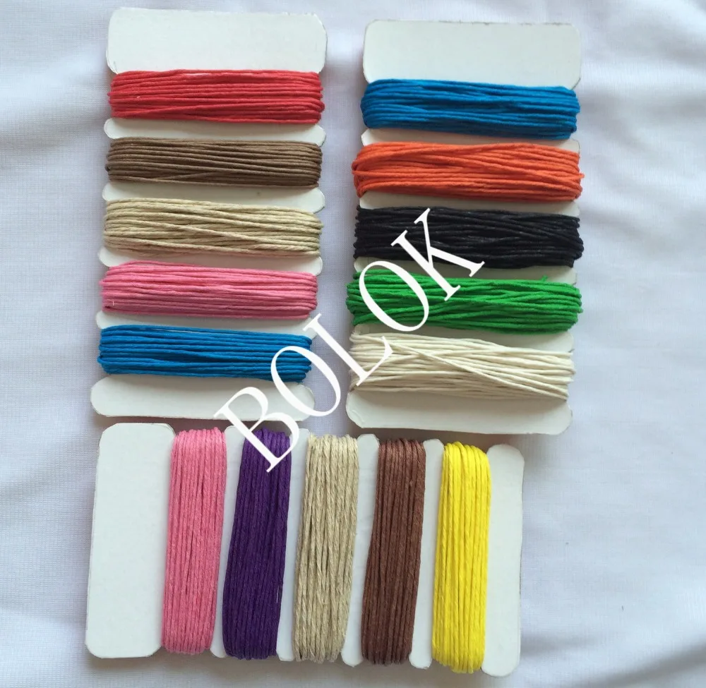 

10packs/lot (400meters) 12 mix color colored waxed hemp twine 1mm twisted hemp rope for DIY Craft gift , bracelet Packing