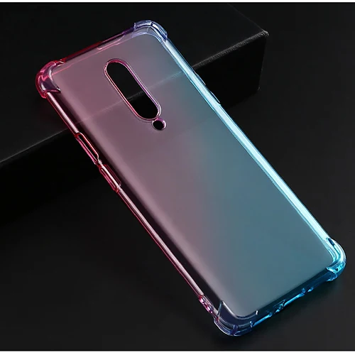 Чехол для oneplus 7, прозрачный, милый, градиентный, тонкий, TPU, чехол для телефона, усиленные углы, противоударный, защитный чехол для oneplus 7 pro - Цвет: Pink Green