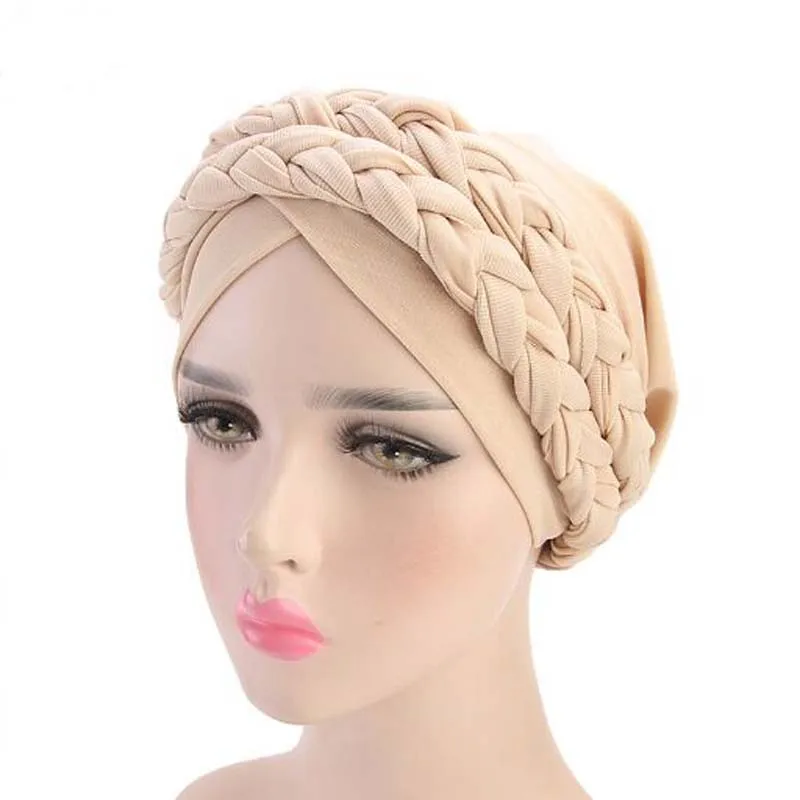Богемный Национальный Твист коса Skullies Beanies весна осень бренд тюрбан шапки для женщин модная шапочка для химиотерапии