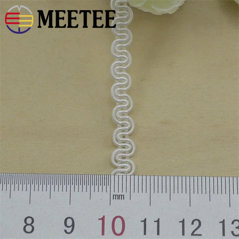 MEETEE 10 метров 0 6 см Золотая/серебряная волна кружевная ткань для шитья рукоделия