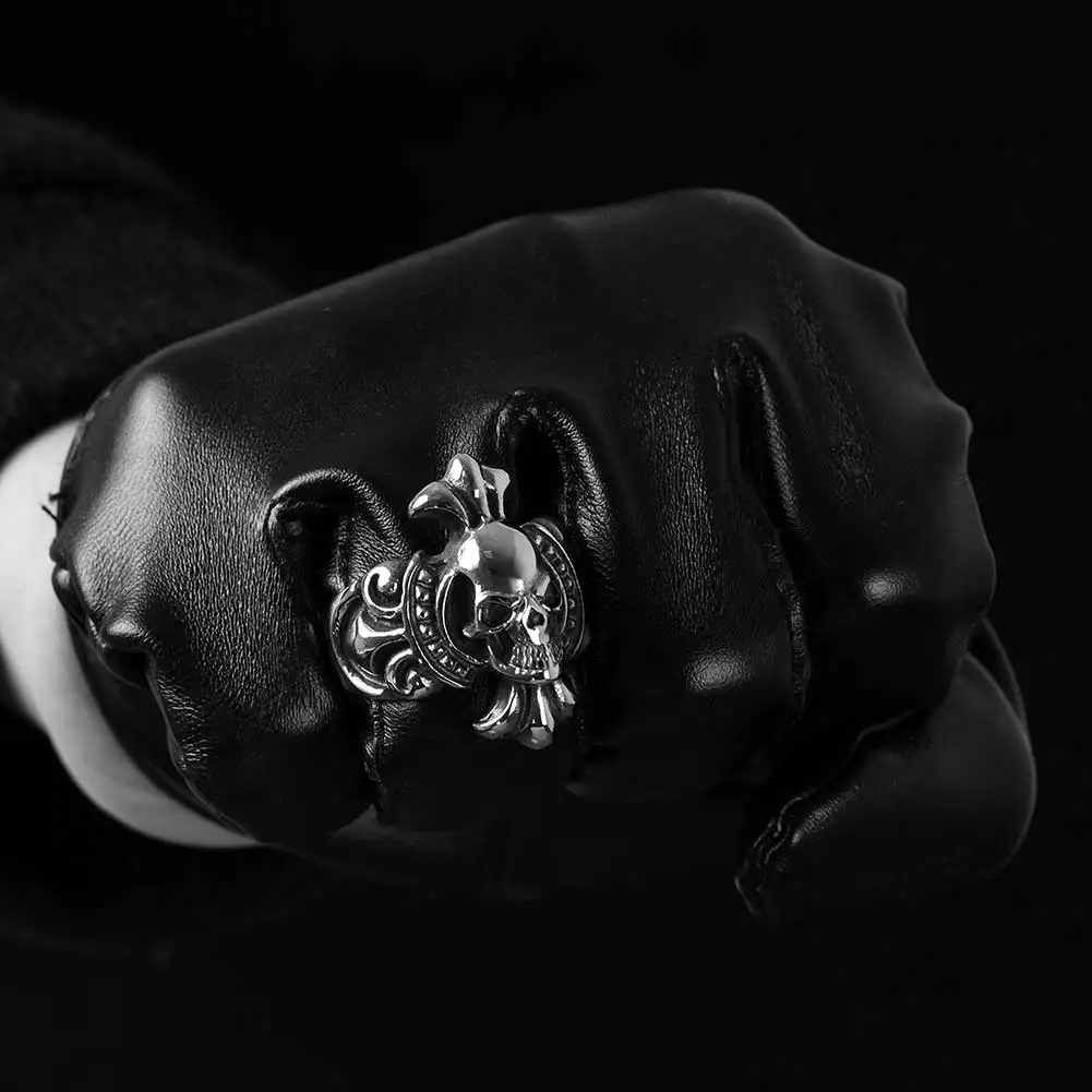 VALEN BELA Jewellery Retro Skull Rings 316L Stainless Steel Male Bague Homme Anillo Hombre Biker Ring Men JZ5464 | Украшения и