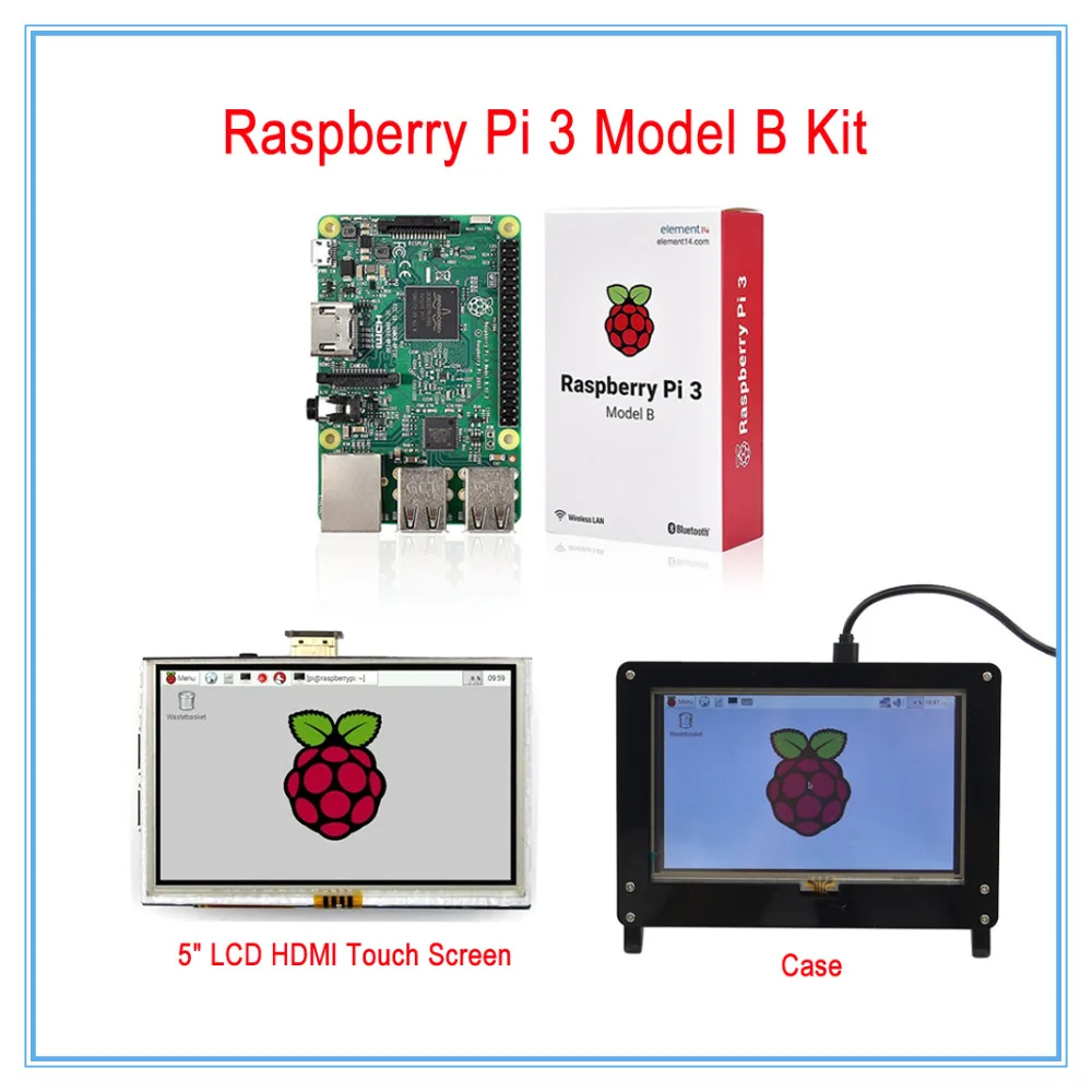 Малина Pi 3 комплекта/5 дюймов ЖК дисплей HDMI USB Сенсорный экран Дисплей TFT Панель