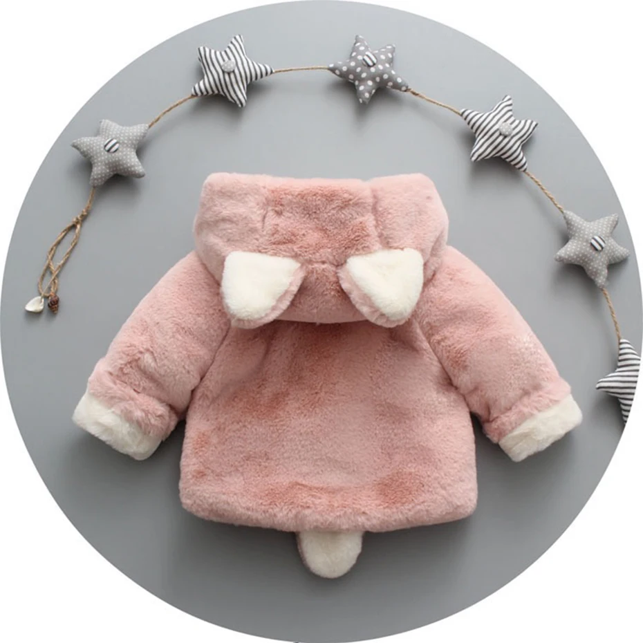 2018 new female baby rabbit fur sweater imitation children plus velvet thick coat 0-36m | Детская одежда и обувь