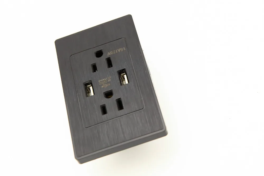 Двойной USB Порты и разъёмы розетки Зарядное устройство AC Мощность розетка розетки пластина Мощность адаптер 5В 2A