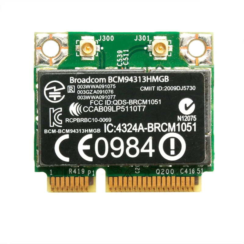 Половинная мини PCI E 802.11n Wifi карта Bluetooth BCM94313HMGB 600370 001 для DELL HP|Сетевые карты| |