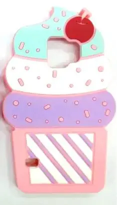 Мягкие Конфеты Цвет 3D Вишневый Мороженое Мягкий Силиконовый Чехол Для Samsung galaxy s 3