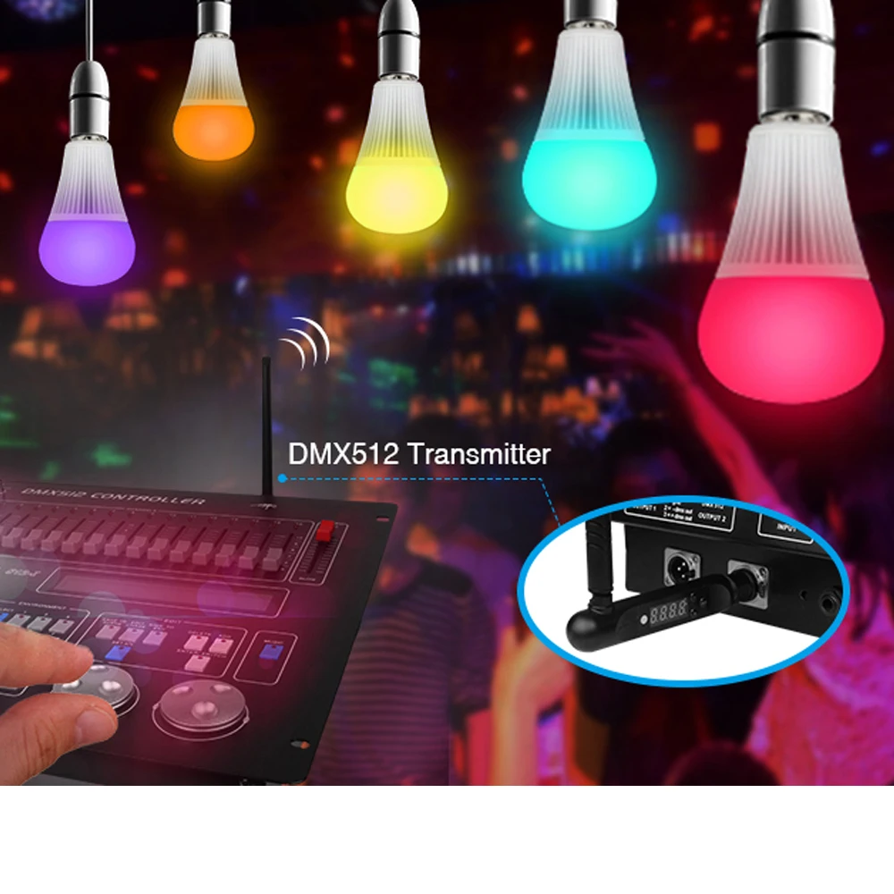 MILIGHT RGB CCT DMX светодиодная сценическая лампа E27 9 Вт RGBW Светодиодная KTV бар диско