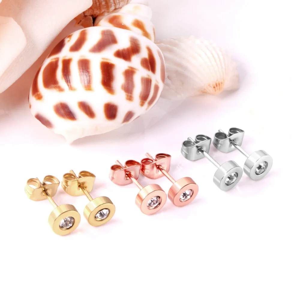 Серьги гвоздики LUXUKISSKIDS из нержавеющей стали 3 пары/Лот разные цвета женские