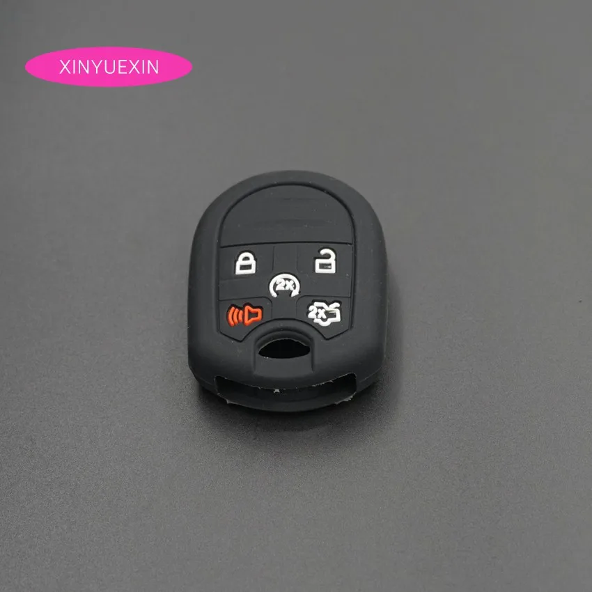 Xinyuexin силиконовый чехол для ключей автомобиля Fob FORD Expedition Mustang F150 F250-350 Super Duty 5 с