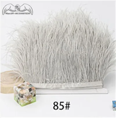 light grey 10 ярдов, 8-10 см, натуральное пушистое страусиное перо, отделка, сделай сам, украшение одежды, перо, лента, платье/юбка/украшение для рукоделия - Цвет: light grey
