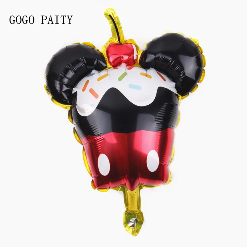 GOGO PAITY New Mickey modeling ice cream cake aluminum foil balloon baby birthday party decorations | Дом и сад