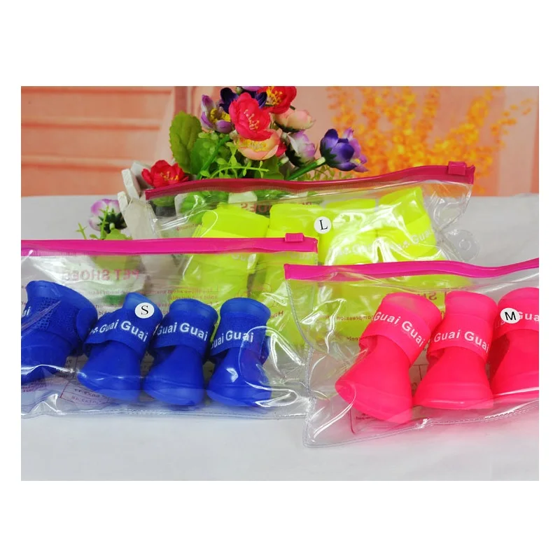 4 шт./компл. милые ботинки для домашних собак обувь дождливого сезона сапожки