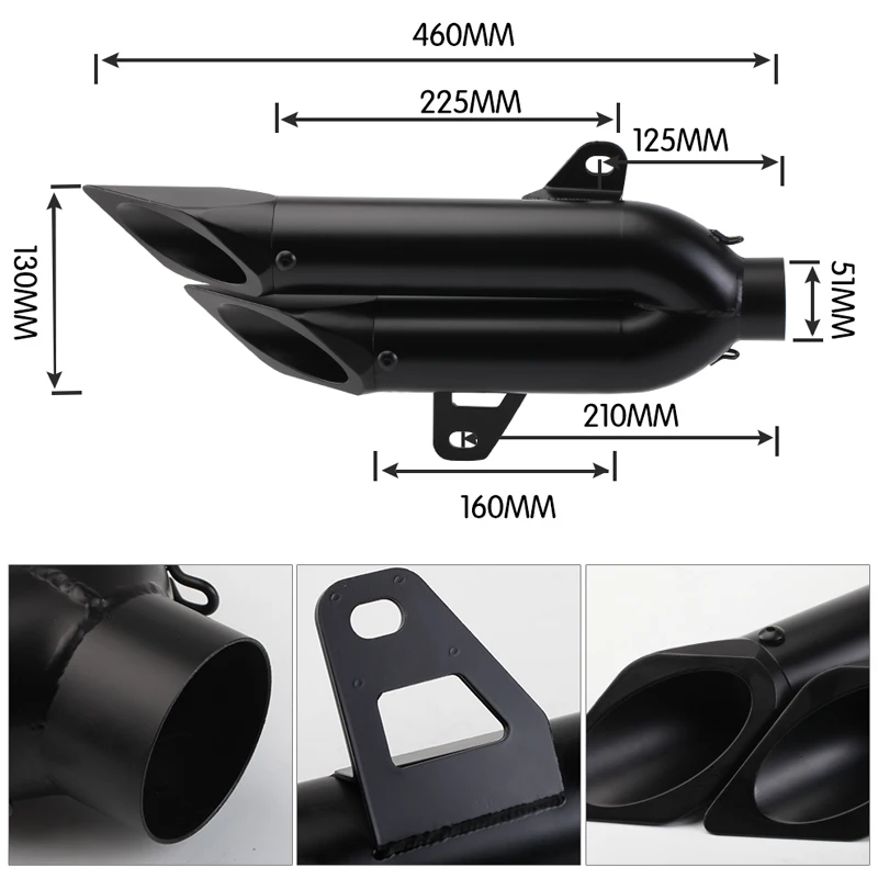 Для Honda FORZA 300 педаль мотоцикла Модифицированная выхлопная труба Fosha 300 дымовая труба мотоцикла передняя часть выхлопной трубы