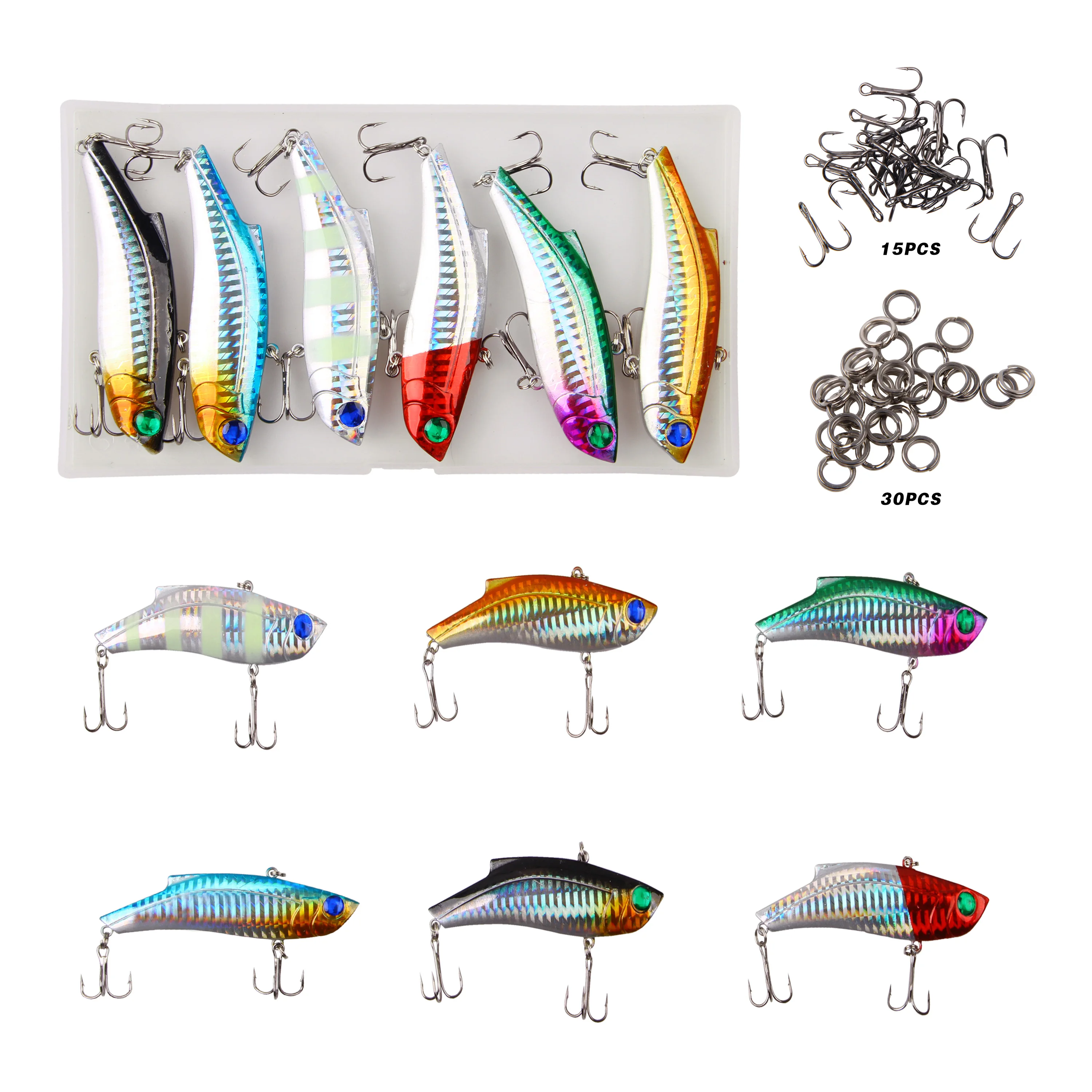 51 шт./кор. Лазерная Vib Crankbait Вибрация джиггинг Щука море жесткая приманка с