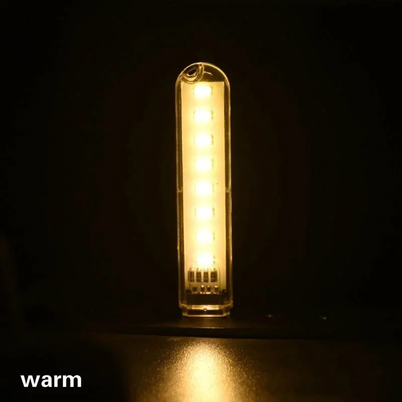 8LED Mini USB Gadgets LED Night Light 5V Bulb Cold Warm White Lamp for PC Reading Gadget Notebook Power Bank Computer Laptop | Компьютеры