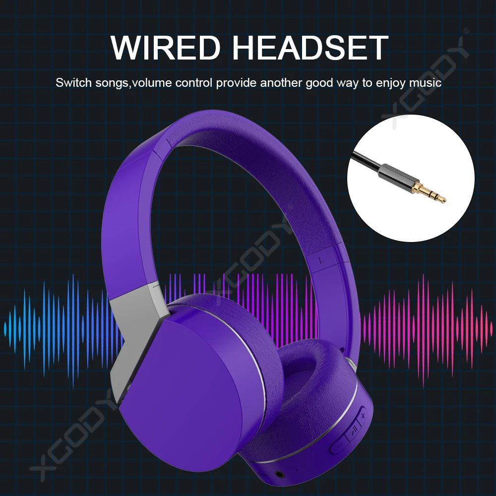 XGODY TR804 накладные беспроводные наушники Bluetooth 5 0 FM радио шумоподавляющие Игровые