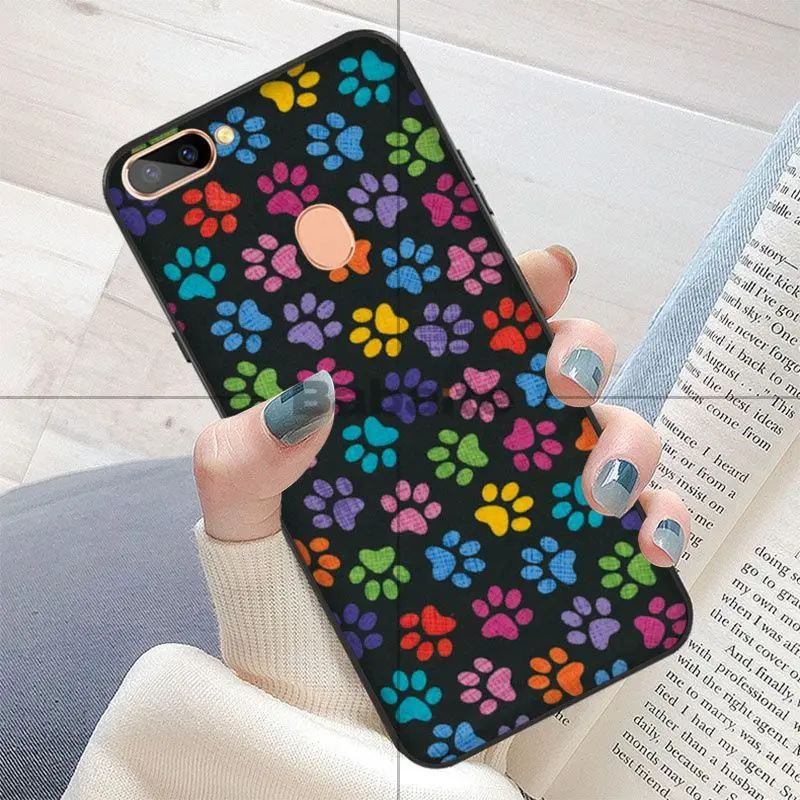 Мягкий силиконовый черный чехол для телефона Babaite Dog Paw из ТПУ OPPO R15 Mirror Dream R11S Plus R11