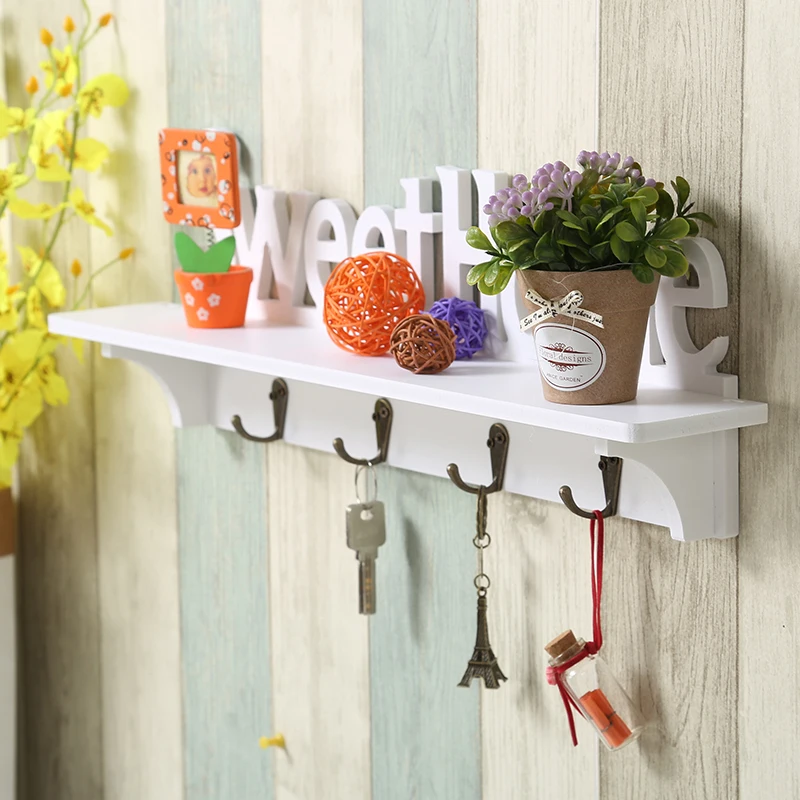 

Creative Coat Rack Wall Decorative Hooks Wooden Hat Key Clothes Hook Wall Shelf Hanger Wall-mounted Shelf Home Decoration Racks