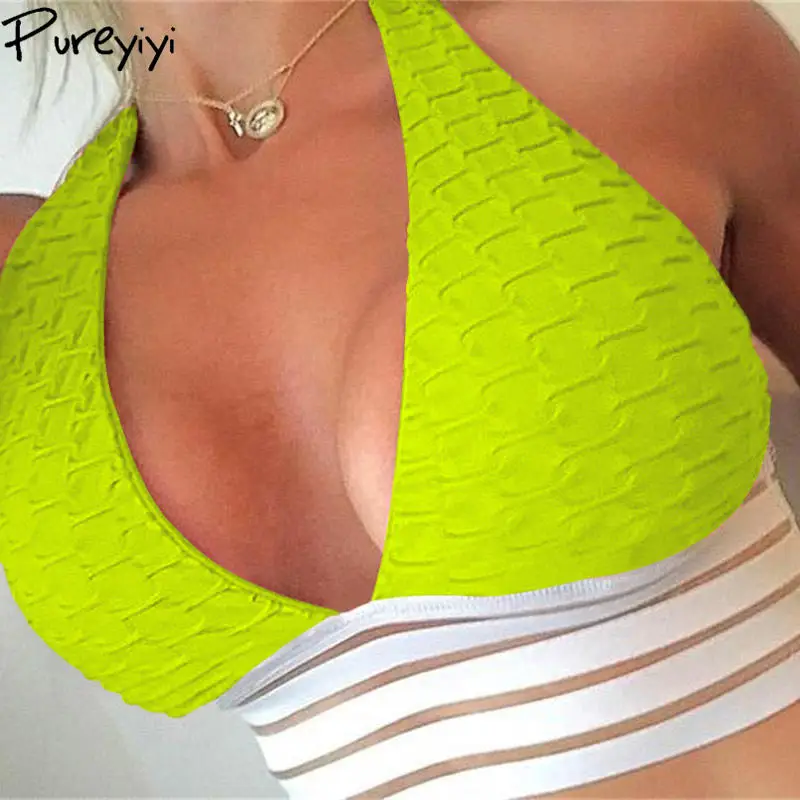 Спортивный бюстгальтер топ с глубоким v-образным вырезом высокая эластичность