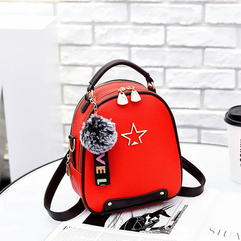 2018 Fashion Women Top-Handle Bags PU Leather Backpacks Girls Student School for Lady Teenagers Travel Female | Багаж и сумки