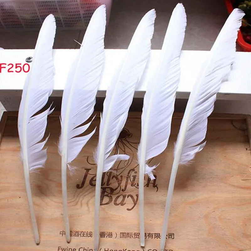 Оптовая продажа 50 шт. белые гусиные перья длиной 30-35 сантиметров турецкое перо