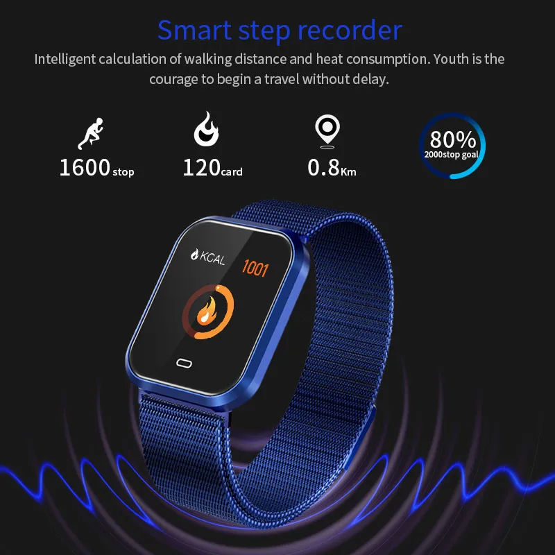 CD16 Смарт часы кровяное давление мониторинг сердечного ритма IP67 шаг спортивные фитнес часы мужские модные умные часы для Android IOS