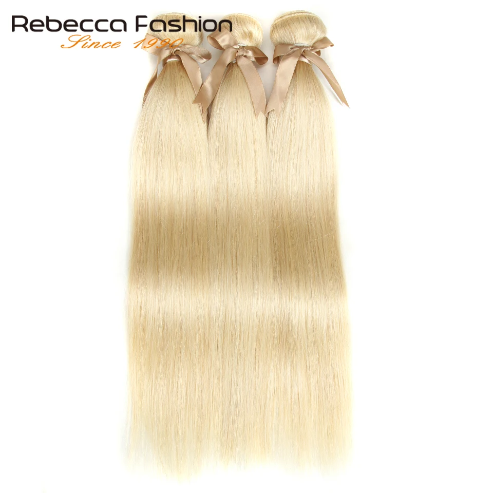 Rebecca 613 медовый блонд пряди малазийские прямые волосы 100% Remy человеческие для